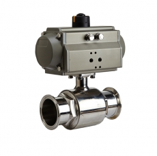 Hygienic grade through quick-loading ball valve with actuator