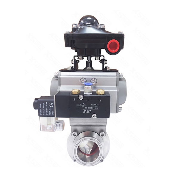 Fast-fitting butterfly valve with actuator