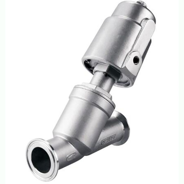 Fast-loading angle seat valve with stainless steel head